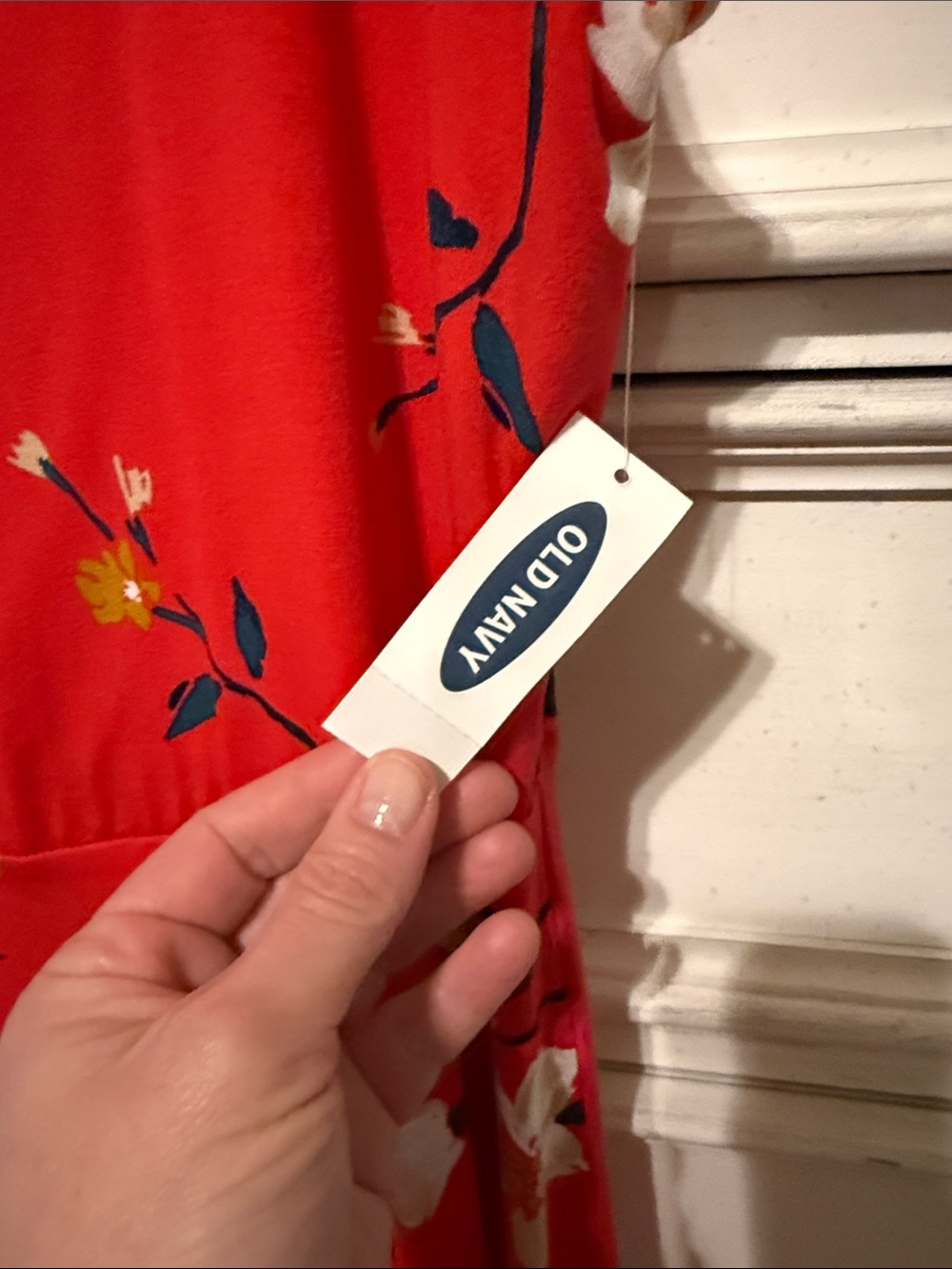 NWT Old Navy Red Floral Scoop-Neck Fit & Flare Dress small petite - Picture 5 of 6
